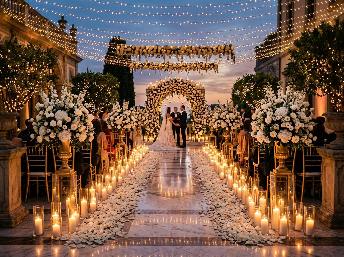 Ceremonia con velas y arcos